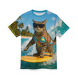 Surfing Cat T-Shirt | Funny Bikini Cat Graphic Tee | 3D All-Over Print Unisex Shirt
