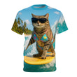 Surfing Cat T-Shirt | Funny Bikini Cat Graphic Tee | 3D All-Over Print Unisex Shirt