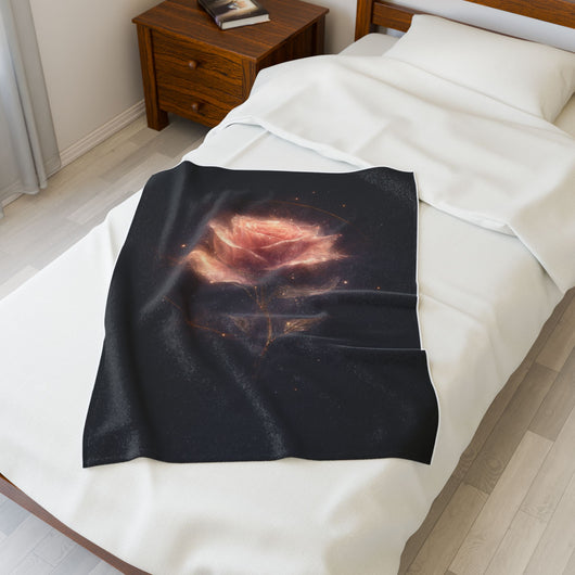 Hollowlight Rose — Romantic Throw Blanket