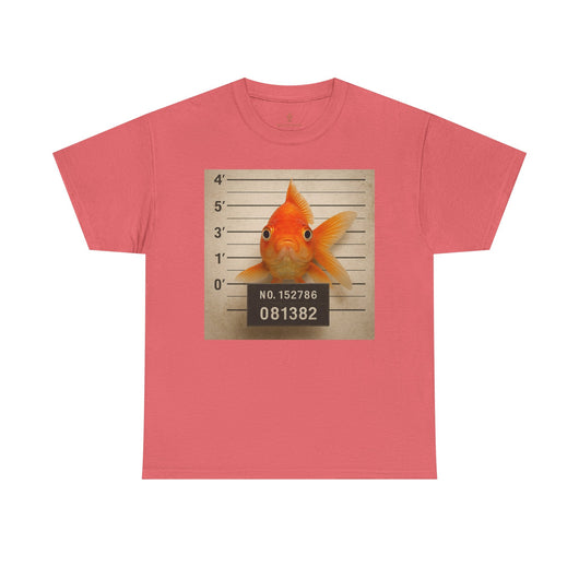 Funny Goldfish Mugshot T-Shirt | Cute Animal Prison Lineup Tee | Unisex Novelty Graphic Tee