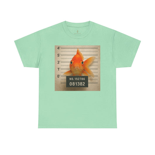 Funny Goldfish Mugshot T-Shirt | Cute Animal Prison Lineup Tee | Unisex Novelty Graphic Tee