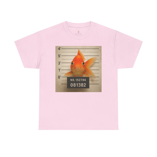 Funny Goldfish Mugshot T-Shirt | Cute Animal Prison Lineup Tee | Unisex Novelty Graphic Tee