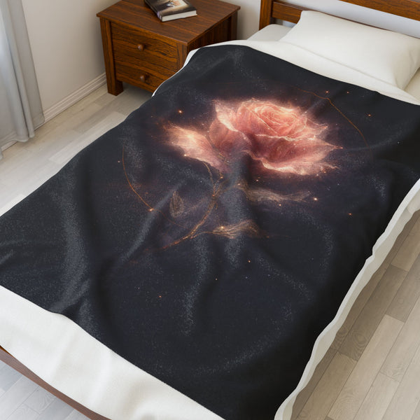 Hollowlight Rose — Romantic Throw Blanket