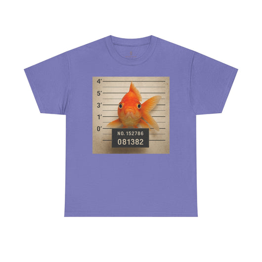 Funny Goldfish Mugshot T-Shirt | Cute Animal Prison Lineup Tee | Unisex Novelty Graphic Tee