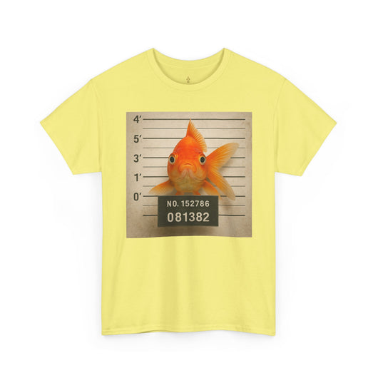 Funny Goldfish Mugshot T-Shirt | Cute Animal Prison Lineup Tee | Unisex Novelty Graphic Tee