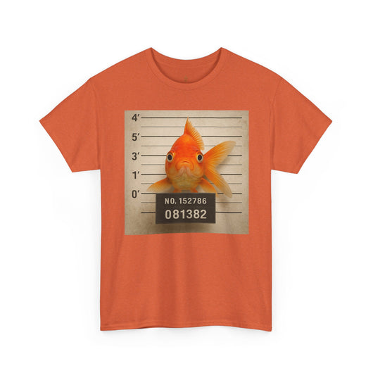 Funny Goldfish Mugshot T-Shirt | Cute Animal Prison Lineup Tee | Unisex Novelty Graphic Tee