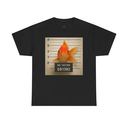Funny Goldfish Mugshot T-Shirt | Cute Animal Prison Lineup Tee | Unisex Novelty Graphic Tee