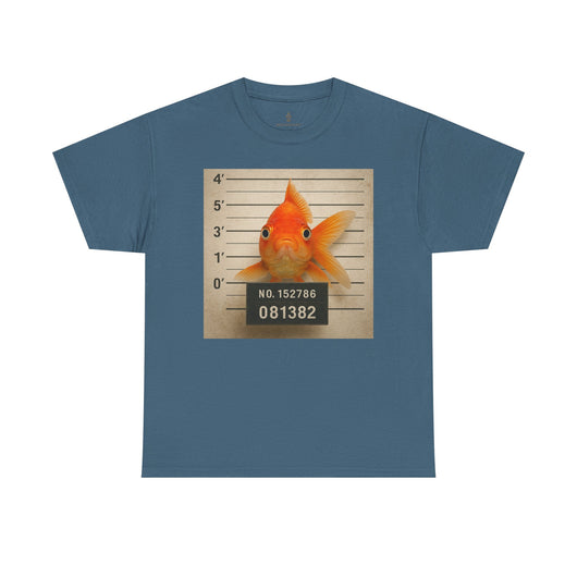 Funny Goldfish Mugshot T-Shirt | Cute Animal Prison Lineup Tee | Unisex Novelty Graphic Tee