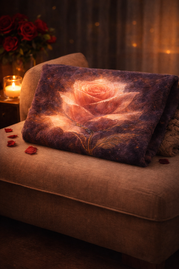 Hollowlight Rose — Romantic Throw Blanket