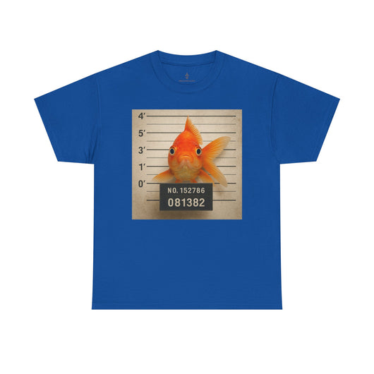 Funny Goldfish Mugshot T-Shirt | Cute Animal Prison Lineup Tee | Unisex Novelty Graphic Tee