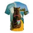 Surfing Cat T-Shirt | Funny Bikini Cat Graphic Tee | 3D All-Over Print Unisex Shirt