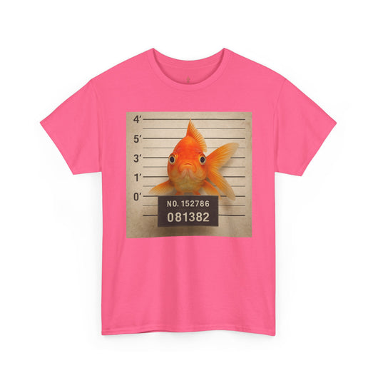 Funny Goldfish Mugshot T-Shirt | Cute Animal Prison Lineup Tee | Unisex Novelty Graphic Tee