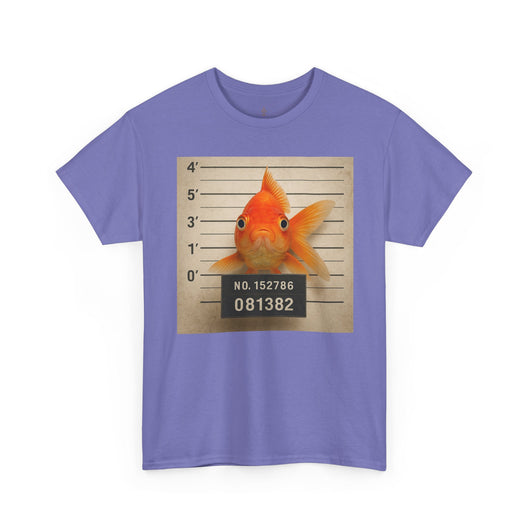 Funny Goldfish Mugshot T-Shirt | Cute Animal Prison Lineup Tee | Unisex Novelty Graphic Tee