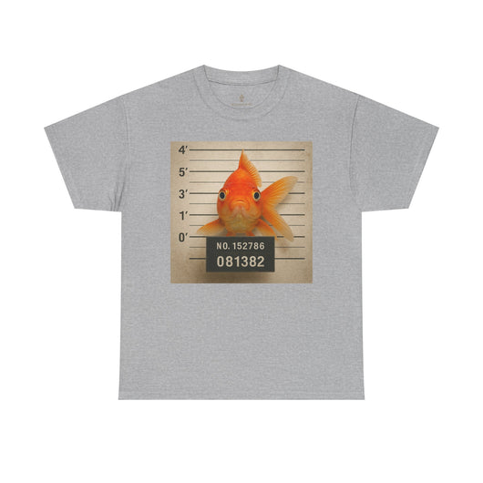 Funny Goldfish Mugshot T-Shirt | Cute Animal Prison Lineup Tee | Unisex Novelty Graphic Tee