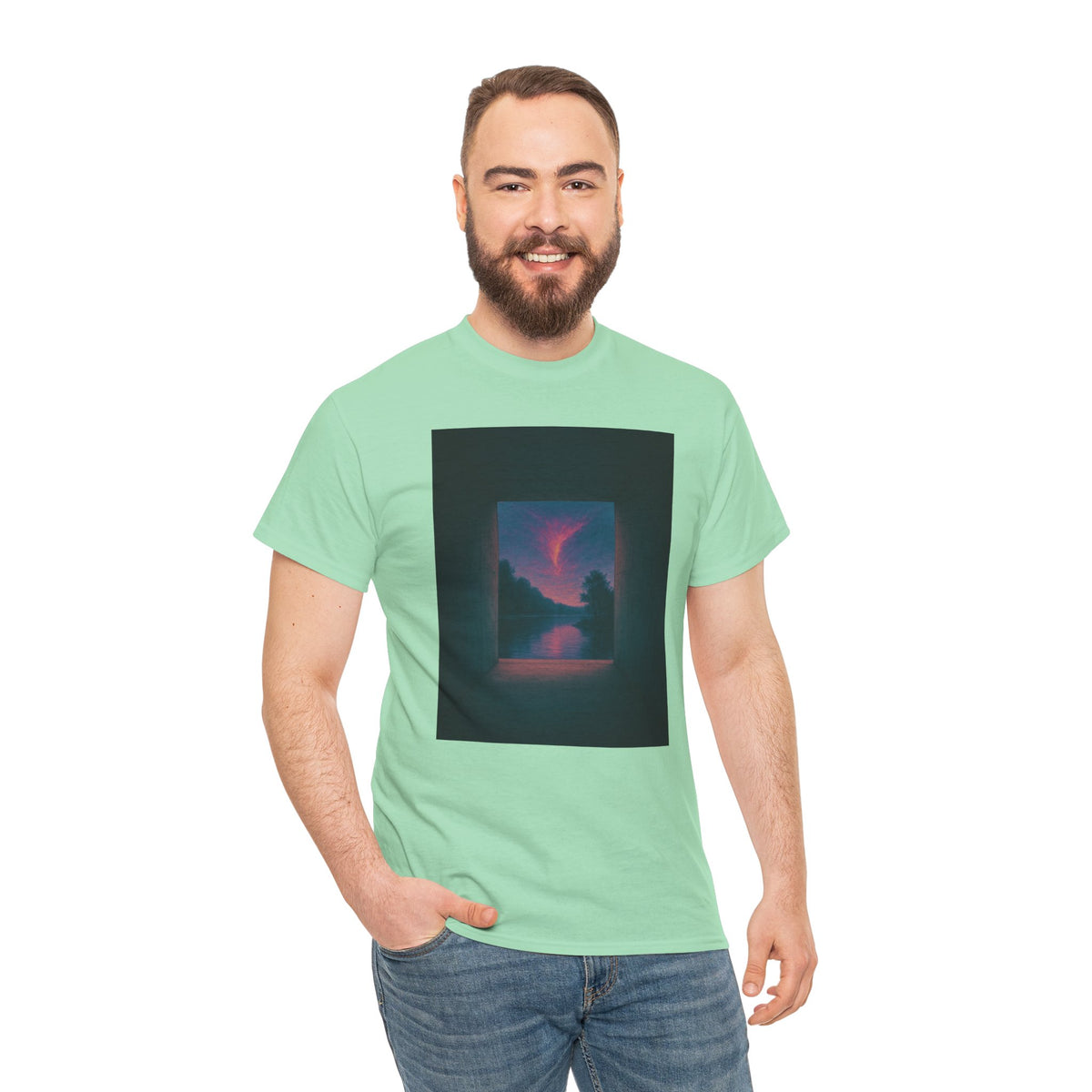 Twilight Window – Surreal Liminal Landscape Tee