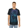 Cosmic Spirit Fox T-Shirt – Fantasy Galaxy Animal Tee with Glowing Eyes